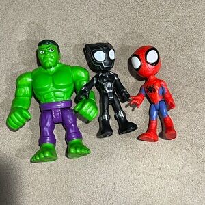 Marvel Spidey & Friends Spiderman Hulk Black Panther lot of 3 figures